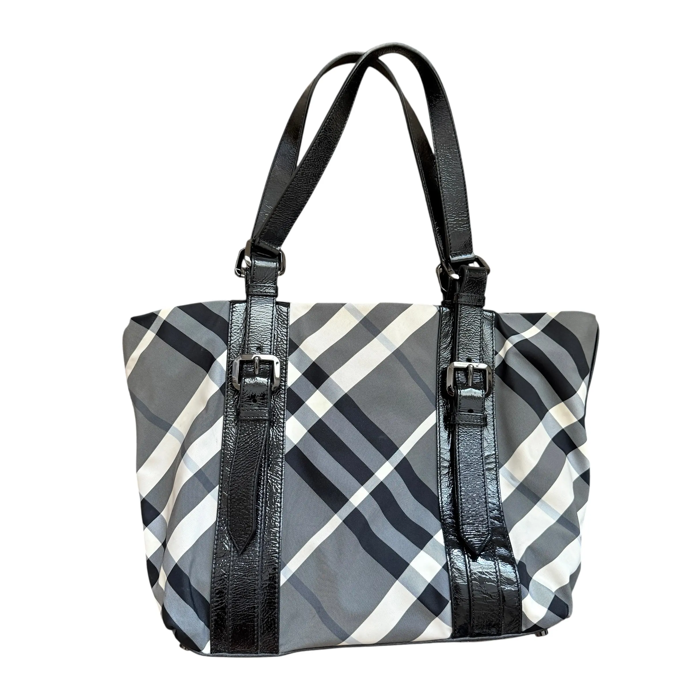 Pre-owned BURBERRY Tote Tote bags bags Bags FINALE SALE NO RETURN CANCELLATION black white nova check bag authentic with COA