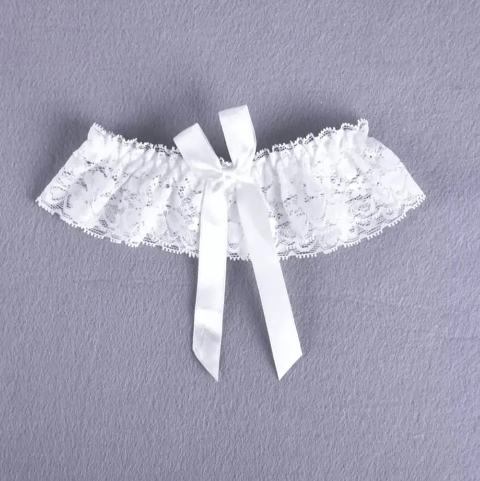 White Bridal Garter lace - Lady Comfort Lingerie - Wide for Weddings - Stockings, Womenswear Elegant Floral Accessory Comfortable Fit Overall Style Chic