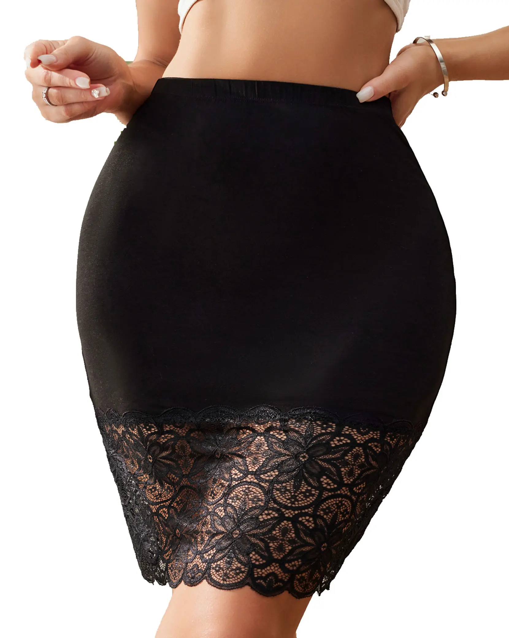 Womens Half Slip for Under Dresses Non Cling Slip Skirt with Floral Lace Trim S-XL Womens Half Slip for Under Dresses Non Cling Slip Skirt with Floral Lace Trim S-XL