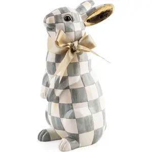 Bunny Figurine,  Figurine Decoration for Spring, Standing, Sterling Check