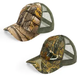 Men's Camouflage Hunting Hat, Breathable Mesh, 2pcs