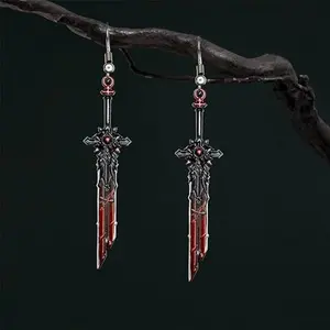 Unique Punk Retro Gothic Long Dagger Sword Pendant Earrings for Men and Women, Personalized Ear Accessories