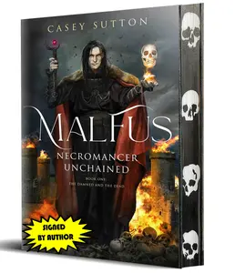 Malfus - Black Sprayed Edge Fantasy Novel - Hard Cover - Signed by Author: Casey Sutton - Malfus: Necromancer Unchained - Dark Fantasy Book - Booktok - Self-Published Fantasy Book - Sprayed Edges