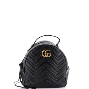 Pre-owned GUCCI Leather Backpacks GG Marmont Backpack Matelasse Small by Rebag