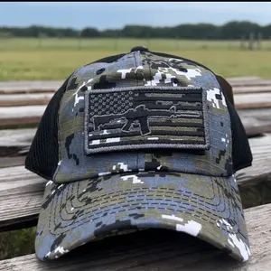 Custom Embroidered Flag Removable Patch Trucker Hat