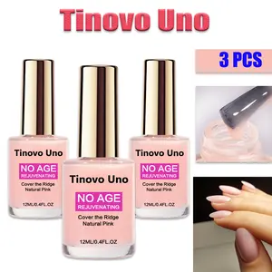 Tinovo Uno NO AGE Natural Pink Nail Enhancer 36ml Set - Quick Dry, Protein & Calcium Formula for Brittle Nails, Top Quality, US Local