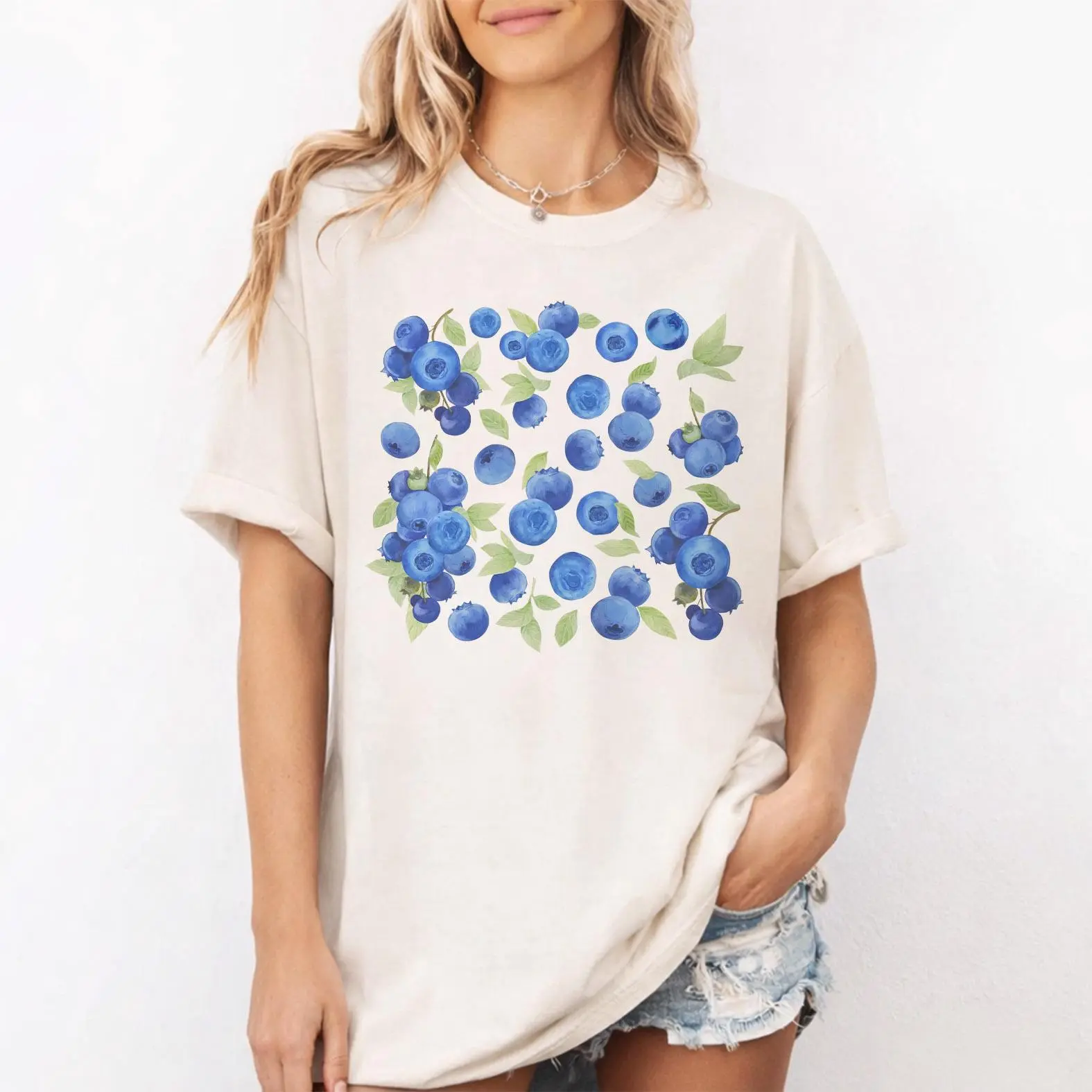Comfort Colors Blueberry Shirt, Summer Fruit Graphic Tee, Cottagecore Garden Shirt, Gift for Blueberry Lovers