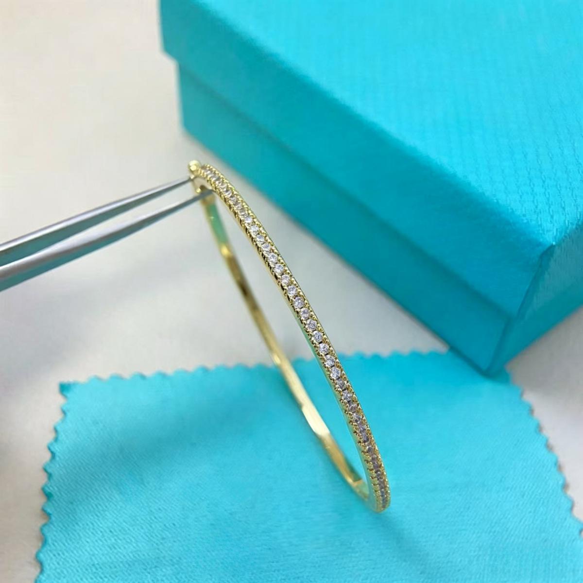 Luxury Slim Full Pavé Sparkle Bangle Bracelet for Women, Elegant Polished Hinged Cuff Bangle, Premium Statement Sparkle Bracelet, Trendy 2026 Aesthetic Bridal Formal Jewelry, Timeless Anniversary Birthday Gift for Her