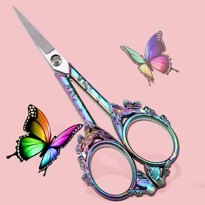Vintage Butterfly Design Sewing Embroidery Scissors, 1 Count Small Sharp Detail Shears for Craft, Artwork, Needlework Yarn, Bathroom Accessories, Ribbon Cutter Machine, Handicraft DIY Tool, Cutting Supplies, Gifts for Girl Adults