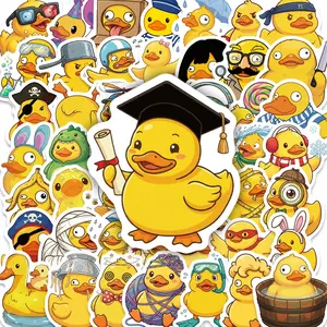 50pcs of Adorable and Quirky Rubber Duck Stickers, Suitable for Scrapbooks, Diaries, Laptops, Water Bottles, Cars, and Other Items. A Gift with A Positive Message and Based on A Belief-based Design.