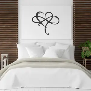 Forever Love - Infinity Sign and Heart - Custom Metal Sign - 11th Anniversary Gift