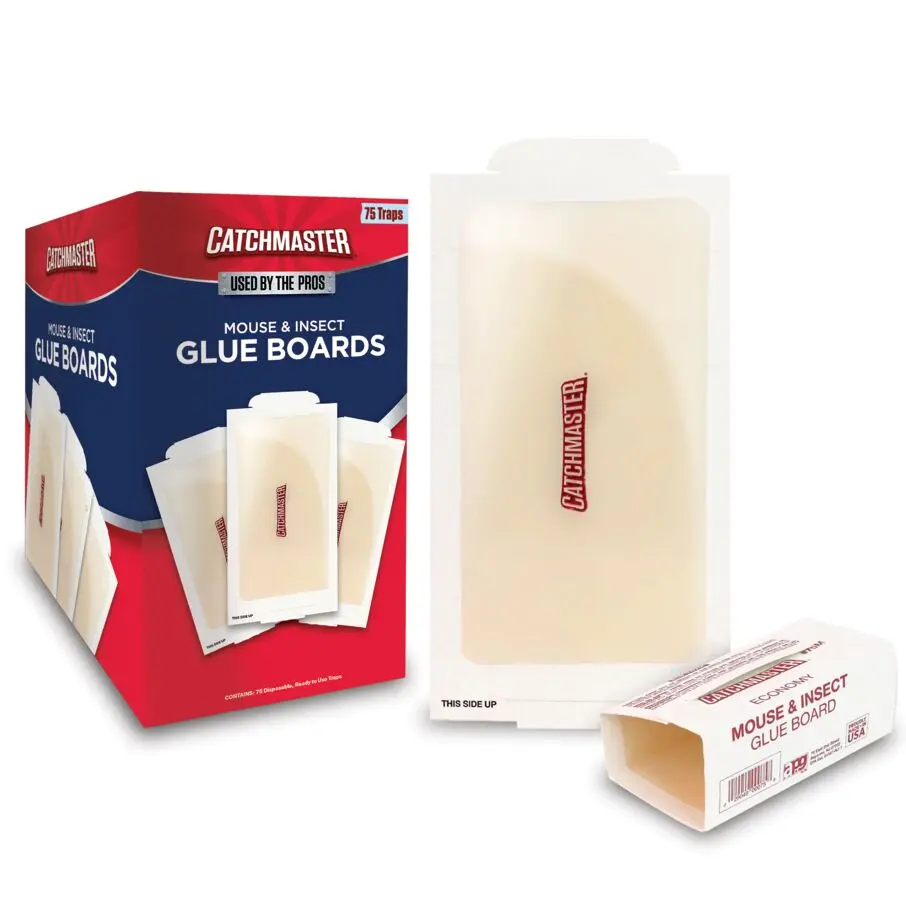 Catchmaster Sticky Mouse & Insect Glue Board Traps, 7x3.5 in Traps with AP&G Glue, Simple Setup for Home Pest Control, Sticky Traps Catchmaster Sticky Mouse & Insect Glue Board Traps, 7x3.5 in Traps with AP&G Glue, Simple Setup for Home Pest Control, Sticky Traps