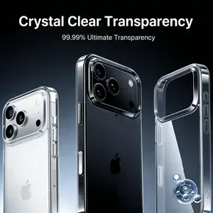 Clear Full-Body Reinforced Hard Shell High Transparency Phone Case for Apple 17 16 15 14 13 12 11 X/XS Max Plus Pro | Military-Grade Shockproof Anti-Fall & Anti-Drop Protection, Non-Yellowing Apple Phone Case