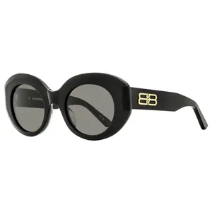 Balenciaga Distressed Finish BB0235S Sunglasses 001 Black 52mm