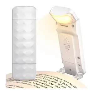 Rechargeable Reading Light with Auto Timer, 3-Colors & 5 Brightness Levels, Bookmark Clip-On LED Book Lamp, 80H Battery Life for Bedtime Reading