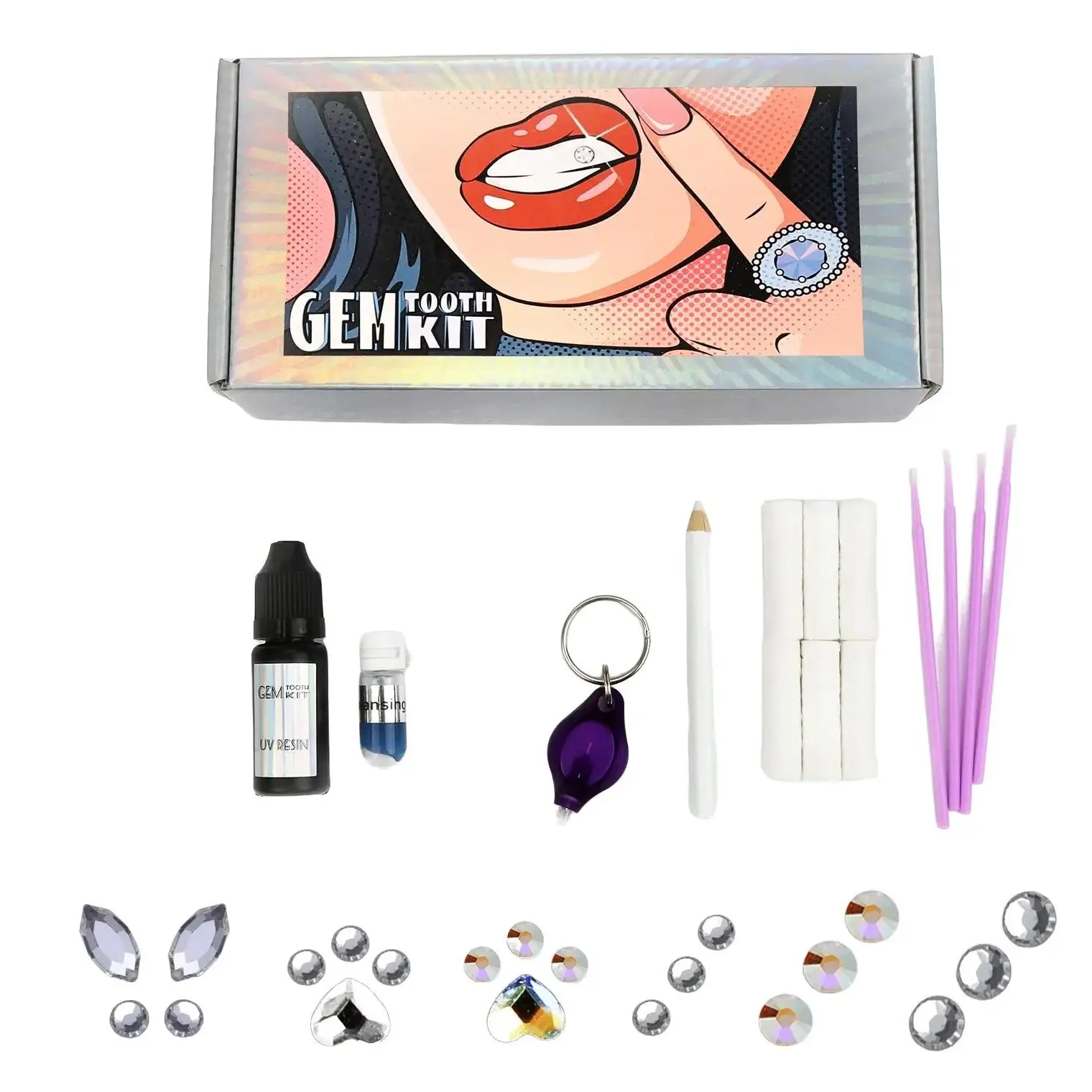 【TikTokShopBlackFriday】Glitzgrinz Crystal Smile Gem Kit – 1000 Gems DIY Fashion Decoration with Resin & Butterfly Crystals