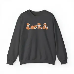 Cottagecore Fox Sweatshirt, Cute Nature Crewneck, Forest Critter Pullover, Forestcore Foxes Graphic Sweater, Trendy Animal Lover Gift
