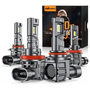 Nilight 9005/HB3 H11/H9/H8 LED Headlight Bulbs ES1 Series 160W 32000LM 6000K IP67 500% Brighter Plug-and-Play 50000 Hours Lifespan 4 Bulbs, H11 Led Headlights 50000 Lumen