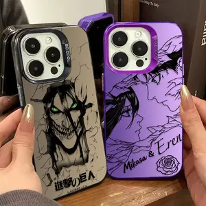 E-Eren And M-Mikasa Attack on Titan Phone Case,For iPhone 17 16 15 14 13 12 11 - The Fashionable Design Phone Case Best Christmas Gift For Fans!