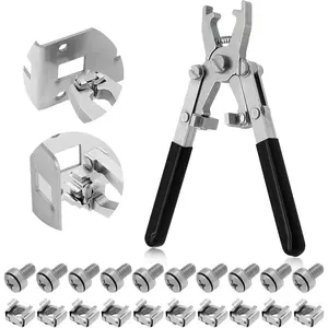 Rotable Dual  Cage Nut Tool Kit with 10 Sets M6  Rack Mount Screws - Screw Install and Remove Tool for M4 M5 M6 M8 M10 - Screw Tool Kit for Server Rack, Network Cabinet, Data Center(Black)