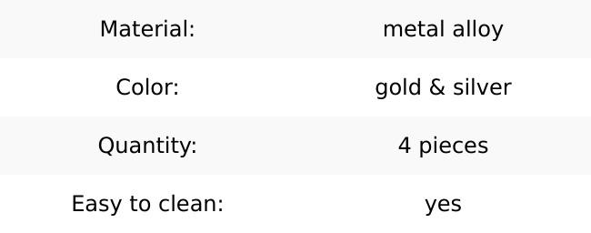 4 Pack Metal Makeup Spatula, Mini Spoon, Beauty Scoop for Facial Cosmetic, Face Mask (Silver & Gold)