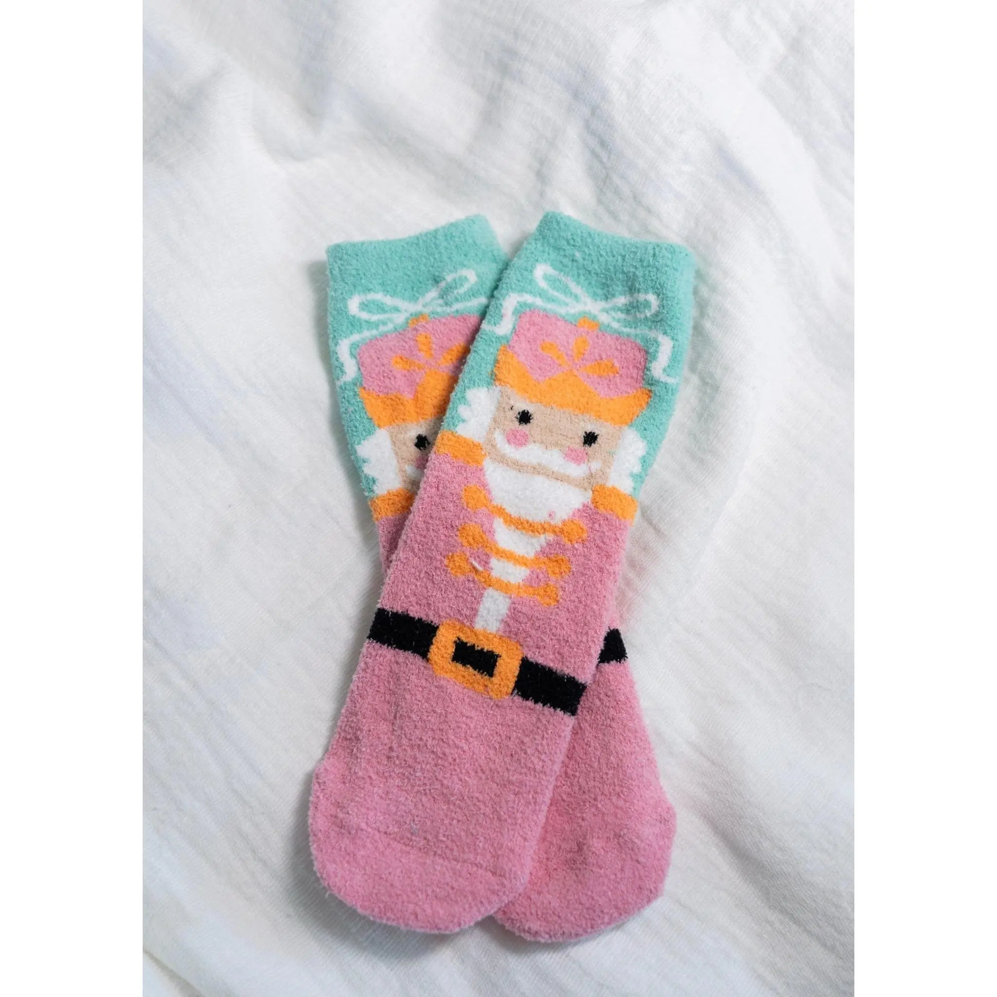 Women's Nutcracker Holiday Crew Socks, Ultra-Soft Fuzzy Knit, Cozy Cotton Blend, Christmas Stocking Stuffer, 1 Size, One Size