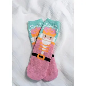 FUZZY NUTCRACKER HOLIDAY SOCKS