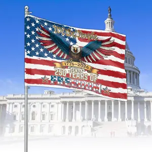 America 250th Anniversary House Flag, We The People Patriotic Bald Eagle Design, 1776-2026 250 Years of Freedom July 4th Outdoor Decor