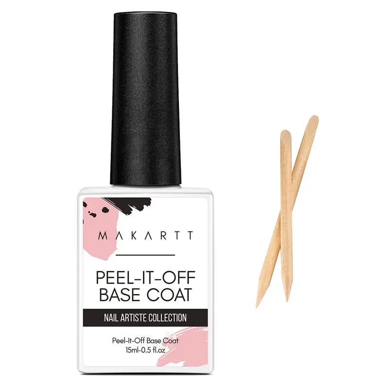 Makartt 0.5 fl oz Vegan Peel-Off UV Builder Base Coat - Single Item for 48W LED Nail Lamp, Easy-Takeoff Gel Manicure, Polish Application, Natural Nail Care