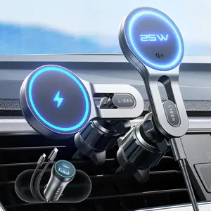 for Qi2.2 25W MagSafe Car Mount Charger, [Stable & Fast Charging] Magnetic Wireless Car Charger, Car Phone Holder Charger Car Accessories Fits iPhone 17 Pro Max Air 16/15/14/13/ Galaxy S26 Ultra