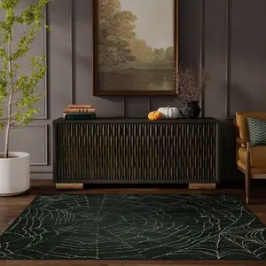 Halloween Deep Retro Spider Web Print Carpet, Large Area Living Room Bedroom Rug, Washable Foldable Non-Slip Plush Mat, Home Decor Rugs