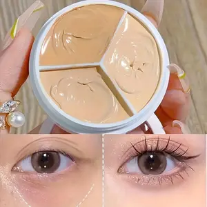 Three-color Concealer, Covering Face Spots and Blemishes, Effectively Covering Dark Circles, Long-lasting and Natural, Super Coverage Concealer