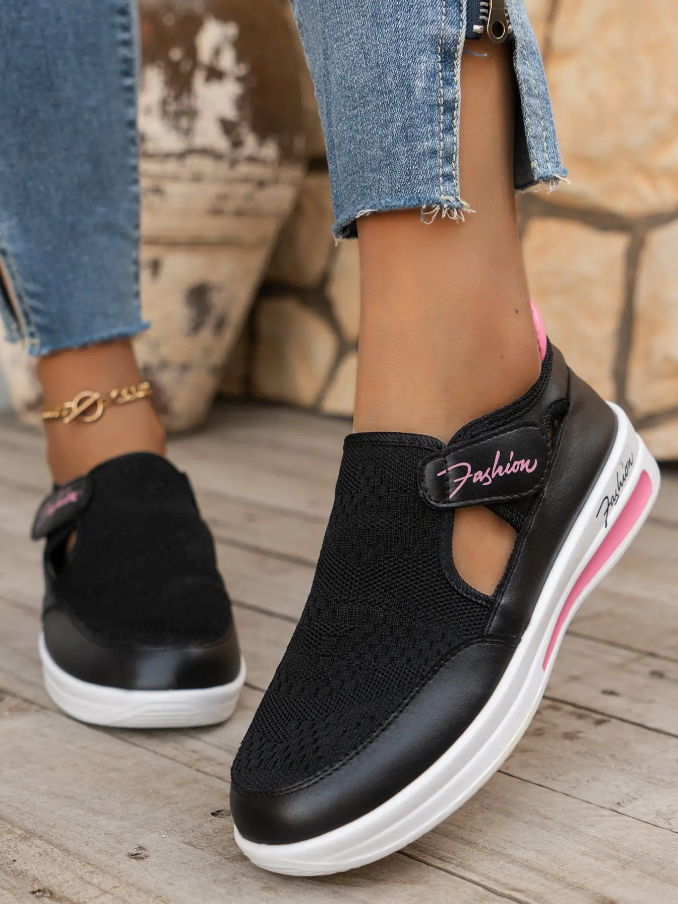 Women's Summer Breathable Slip-On Sneakers, Thick Sole Heightening Casual Shoes, Lightweight Comfort Mesh Fashion Sandals, Slip On Platform, Slip Ins Shoes