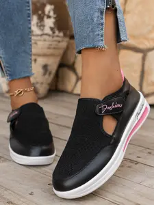 Women's Summer Breathable Slip-On Sneakers, Thick Sole Heightening Casual Shoes, Lightweight Comfort Mesh Fashion Sandals