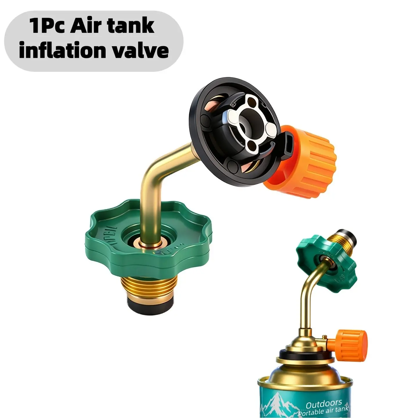 1Pc Camping Gas Refill Adapter, Brass Gas Shifter Valve with Pressure Release Control for Outdoor Hiking Stove Canister Camping Supplies