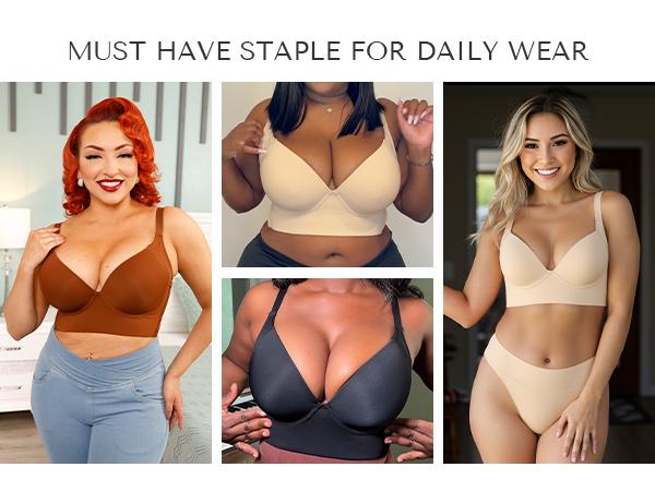 SHAPELLX Bare Essentials AirSlim Back Smoothing Underwire Push-Up Bra Supportive Underwire Bra Underwired