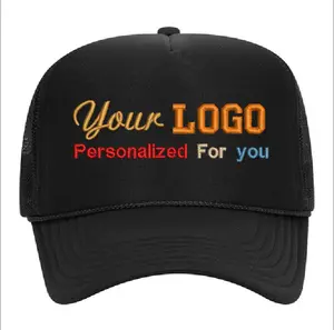 Custom Embroidered Trucker Hat with Mesh Back - Includes one 4in W x 2.25in H Embroidery