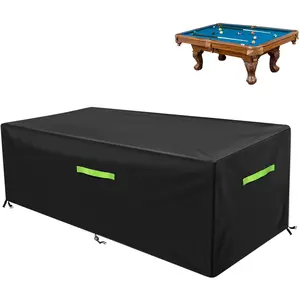 7/8/9 ft Pool Table Cover, Waterproof Billiard Cover Polyester Fabric for Snooker Billiard Table (102x53x32in) Black