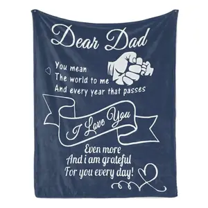 Soft Funny Throw Blanket Dear Dad Fist Bump Quote Flannel Throw Blanket I Love You Dad Inspirational Letter Blanket For Fathers Day Birthday Gift From Son Daughter Home Sofa Bed Decor