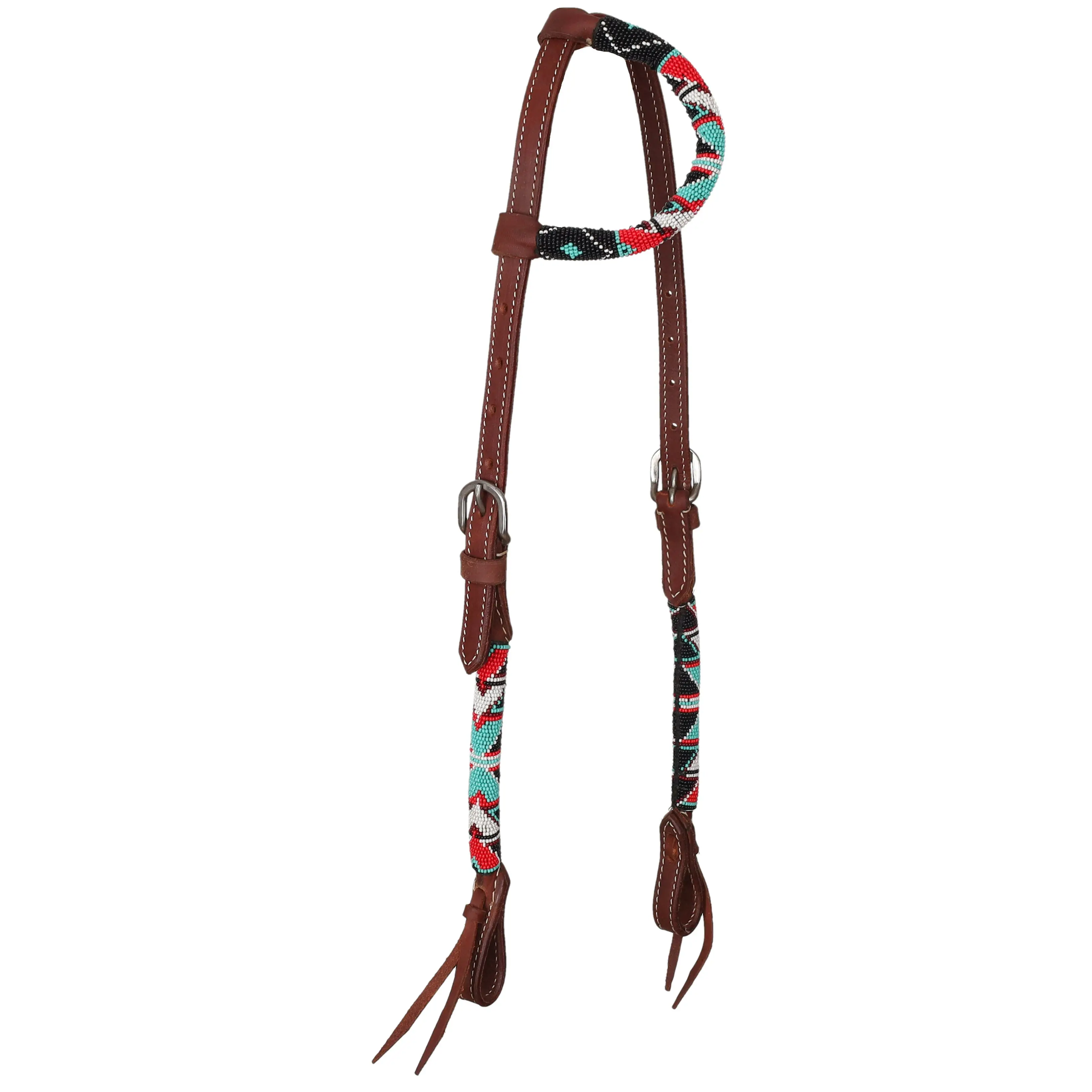 Midnight Maverick Argentina Cow Leather One Ear Headstall for horse, Horse Tack
