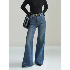 Mid-Waist Bootcut Denim Jeans Without Belt