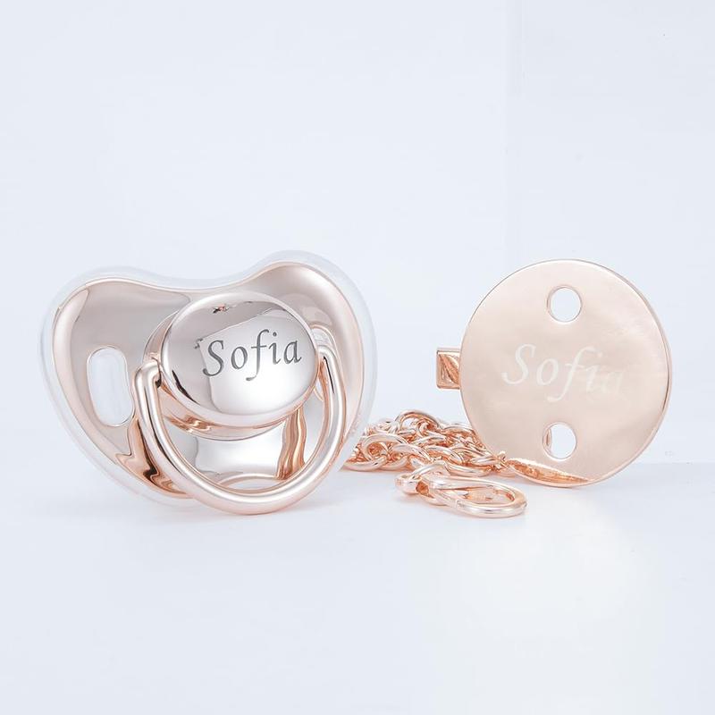 Custom Engraved Baby Name Pacifier & Clip Set – Personalized Baby Gift ...
