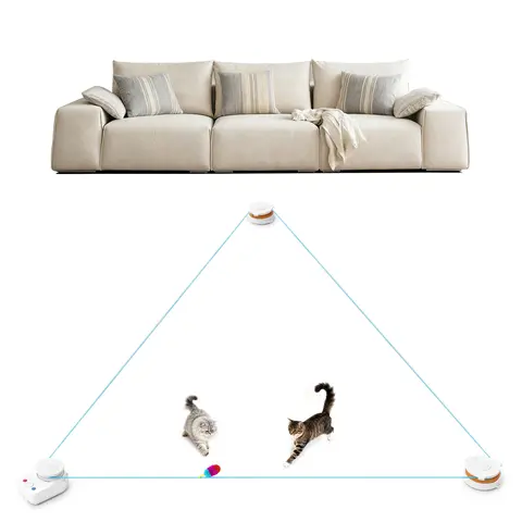 QGI Interactive Cat Toy for Indoor Cats - Automatic Moving & Enrichment Toy with DIY Cat Treadmill for Exercise & Stimulating Chase Games