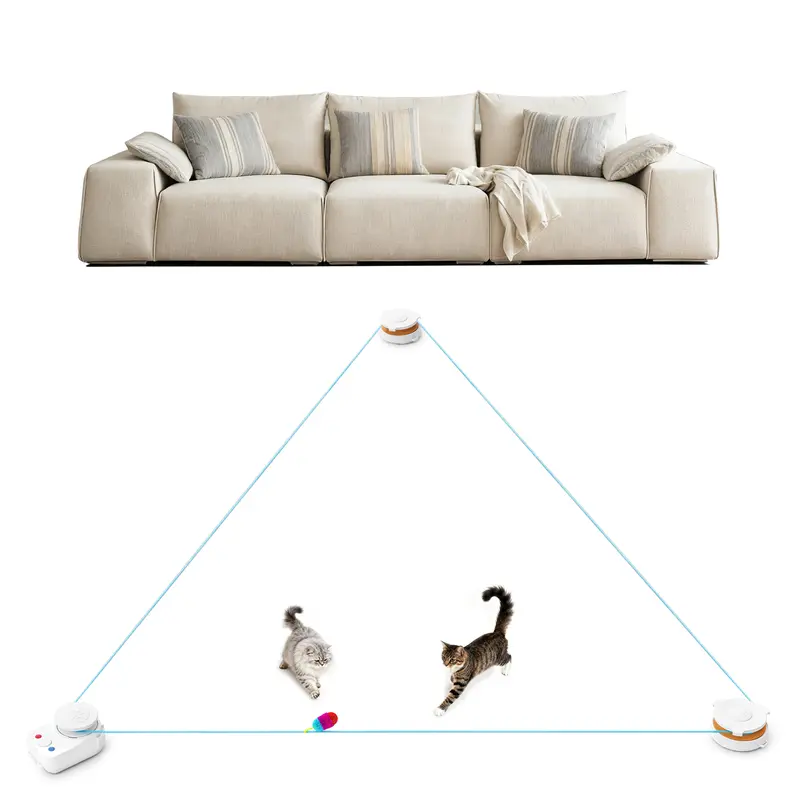 QGI Interactive Cat Toy for Indoor Cats - Automatic Moving & Enrichment Toy with DIY Cat Treadmill for Exercise & Stimulating Chase Games