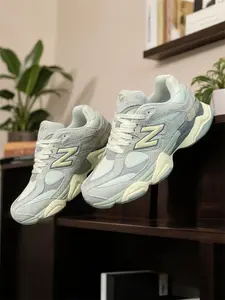 9060Retro chunky Casual sneakers, patchwork design, daily versatile, Sports Shoes