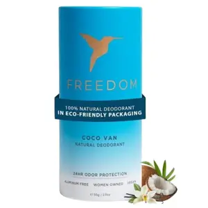 Freedom Eco-friendly Cocovan Deodorant - Ewg Verified & Clinically Proven, Made with Organic Essential Oils, 100% Natural Body Care 1.9Oz