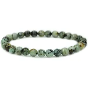 Natural African Turquoise Gemstone 6mm Round Beads Stretch Bracelet 7" Unisex