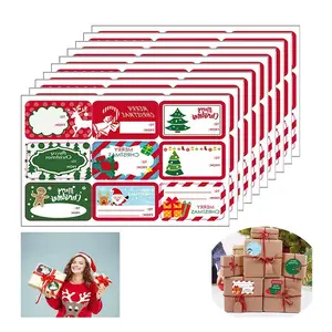 10 sheets kids' Christmas label stickers, for Christmas crafts, party favors, name tags, Christmas decorations and gift card envelope labels