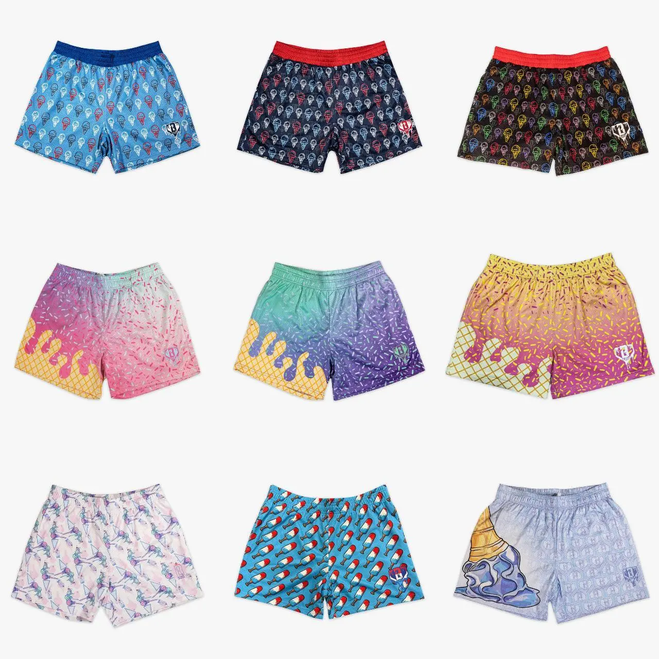 Ice Cream Collection Mesh Shorts for Youth & Women | Lightweight & Breathable Summer Sports Shorts for Casual & Outdoor Style | Baseball Training, Gym & Everyday Activewear | Perfect Gift for Him