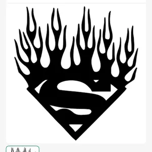Flame Superman car decal